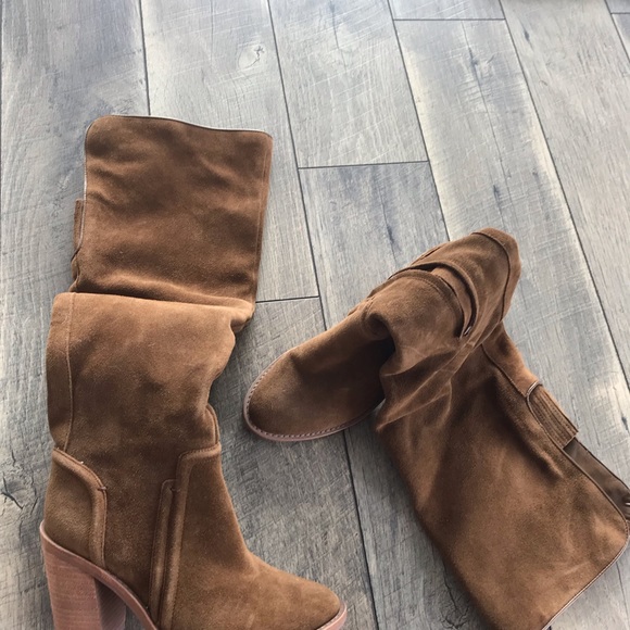 Sam Edelman OTK block heel boots size 7 brown - Picture 2 of 2